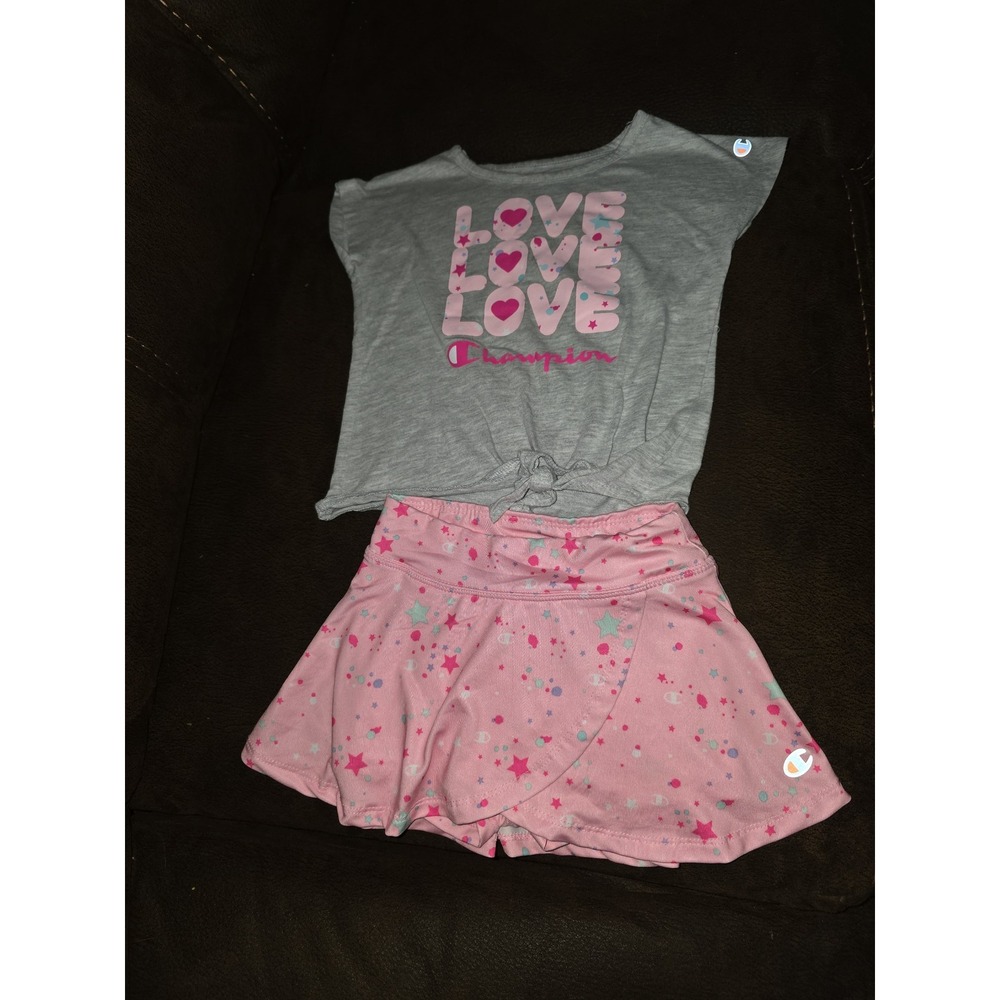 Girls champion love top and skort athletic outfit size 2t